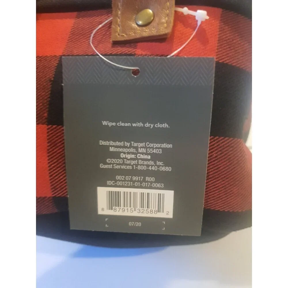 Threshold Buffalo‎ Plaid Fabric Storage Basket Red Black 6x8 Round Bin Deco